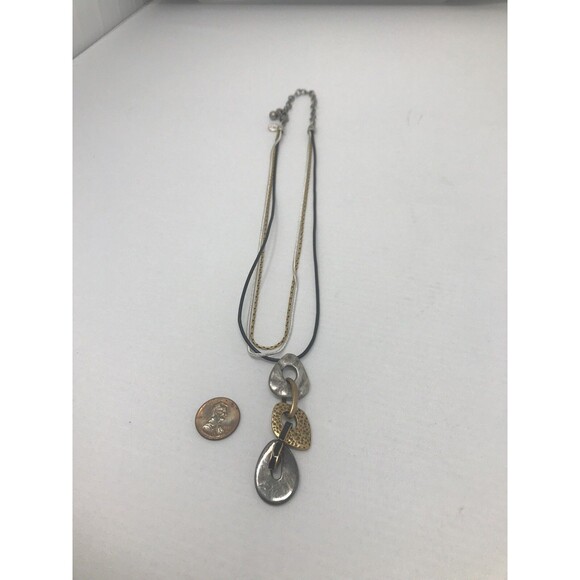 CHICO'S Pendant Necklace Metallic Multi Tone Silver Tone Copper Tone - Picture 3 of 8